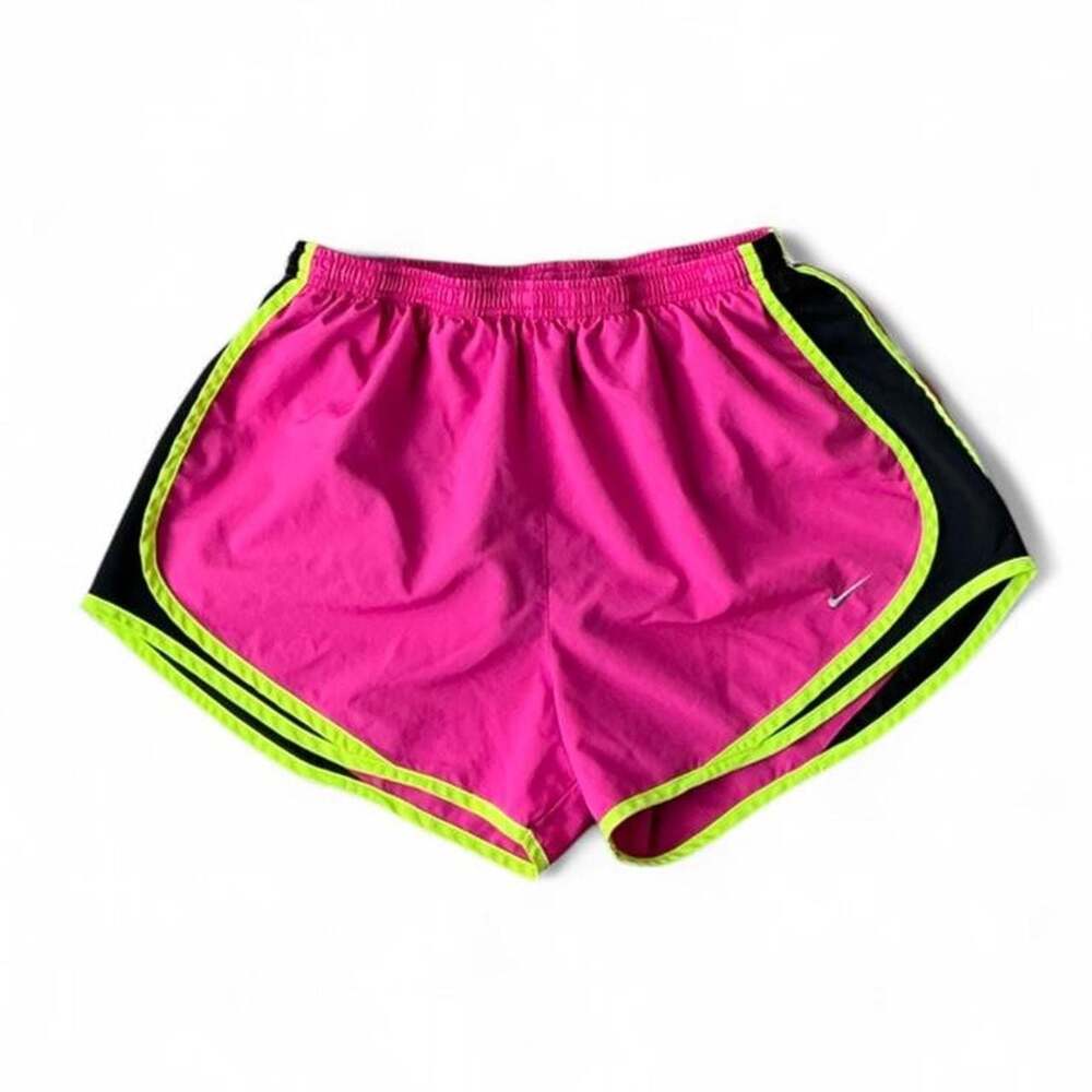 Nike Dri-FIT Running Shorts Women's Size Large Pink Black Neon